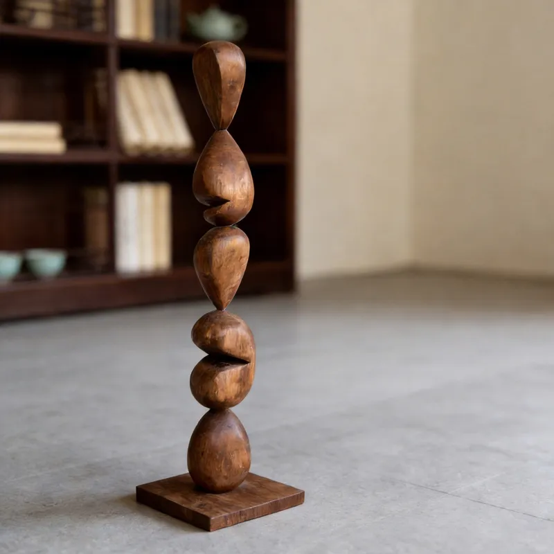 Interior Design Hall - Natural Walnut Wood Carved Ornament for
