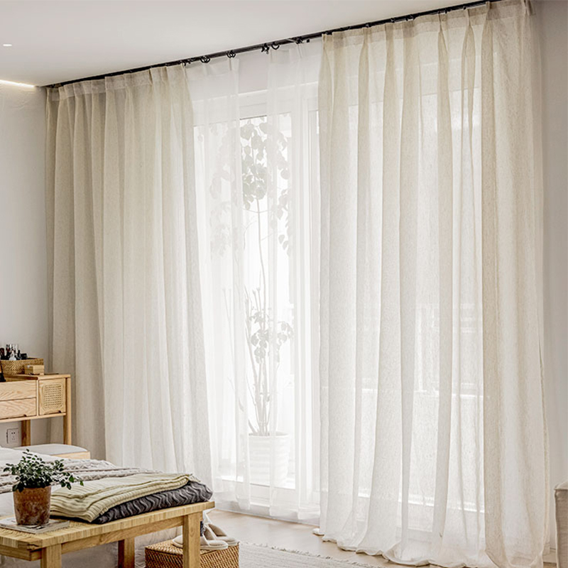 Linen Look Sheer Curtains For  - Linen Curtain Eyelet recension och pris
