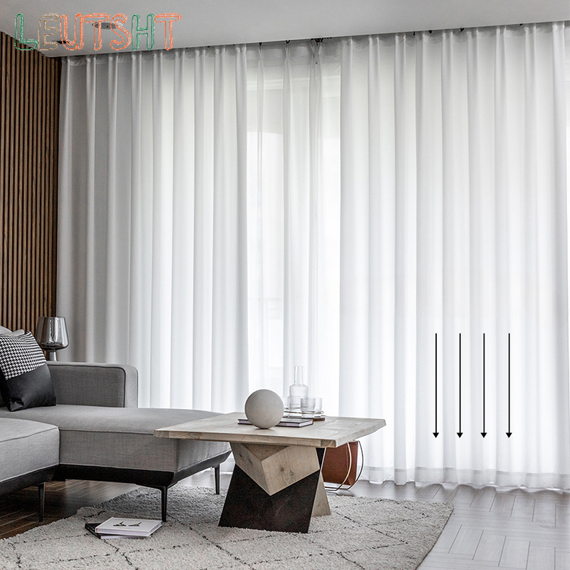 Custom Size 1PC White Tulle Ch - Linen Curtain Eyelet recension och pris