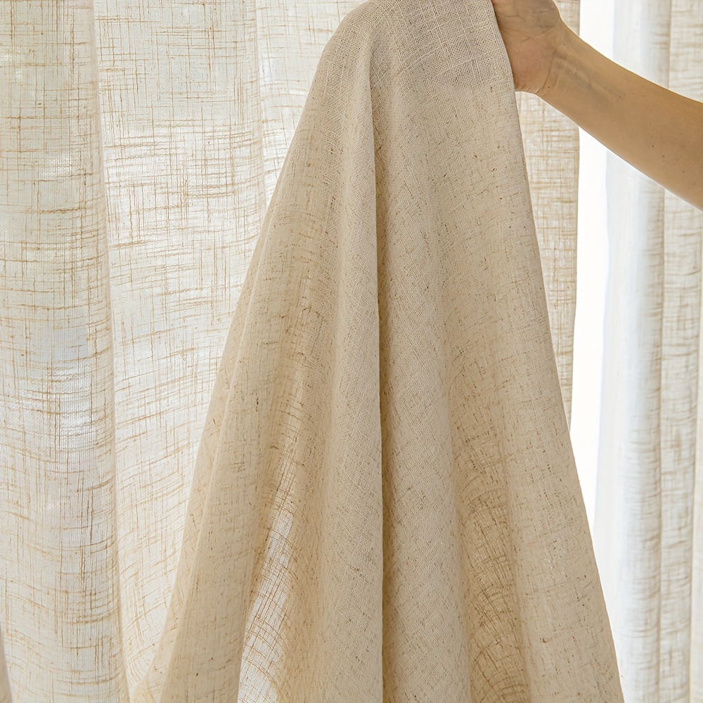 1pc Minimalist Thickened Windo - Linen Curtain Eyelet recension och pris