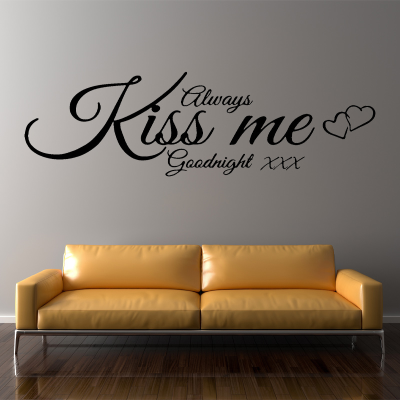 Wall Decal Quote Always Kiss M - Interior Design Concept recension och pris