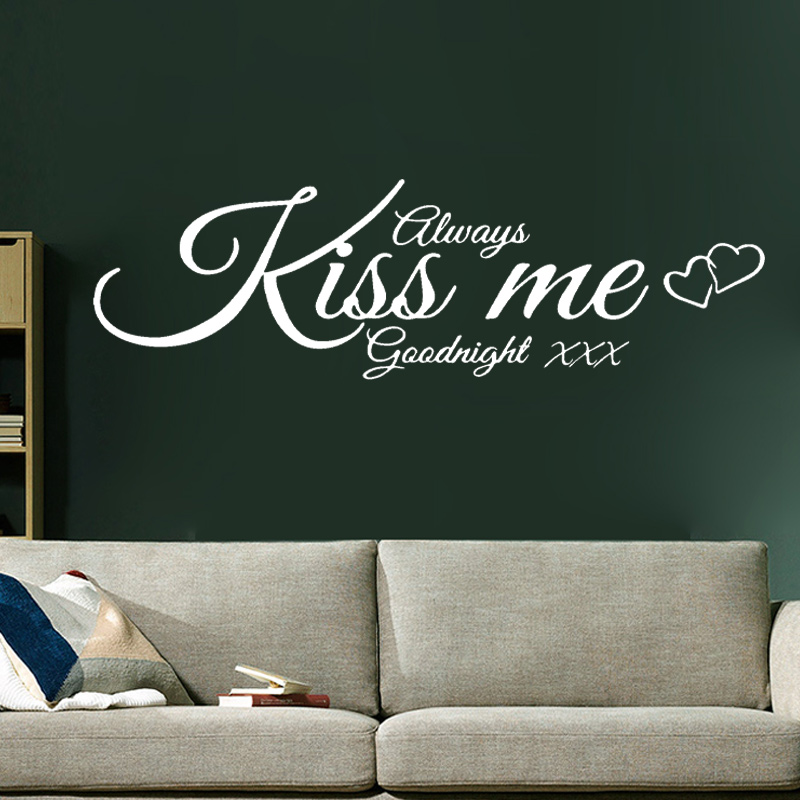 Wall Decal Quote Always Kiss M - Interior Design Concept recension och pris