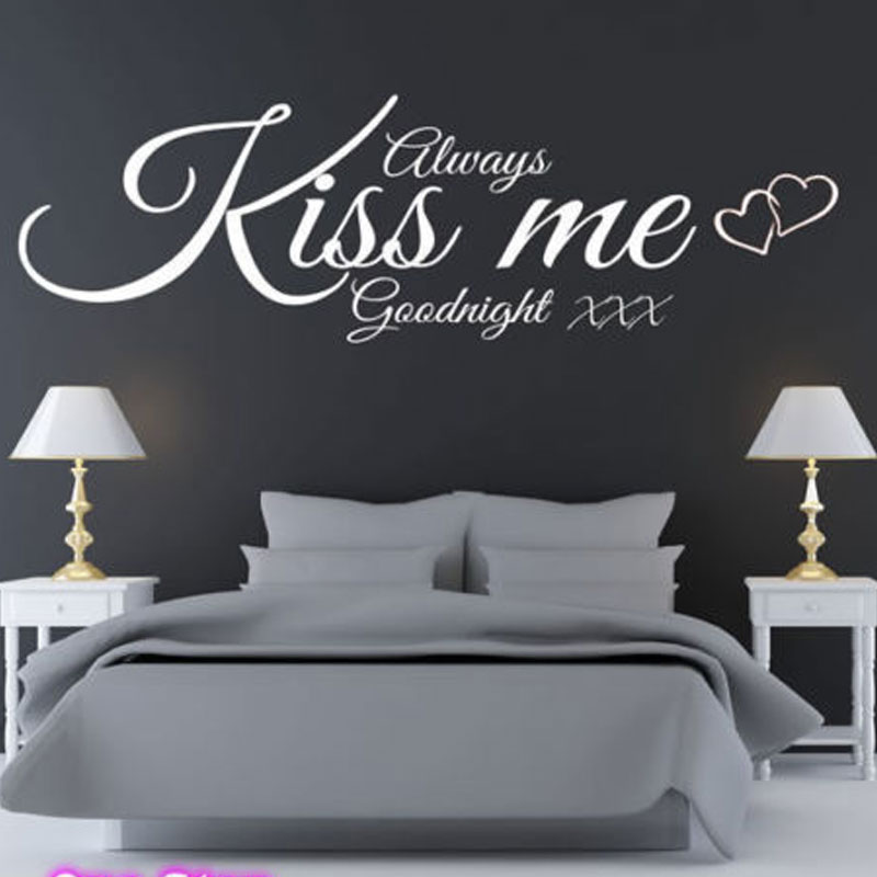 Wall Decal Quote Always Kiss M - Interior Design Concept recension och pris