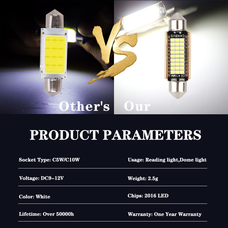 4pcs C5W LED Car Light Bulb 31 - Interior Design Gold recension och pris