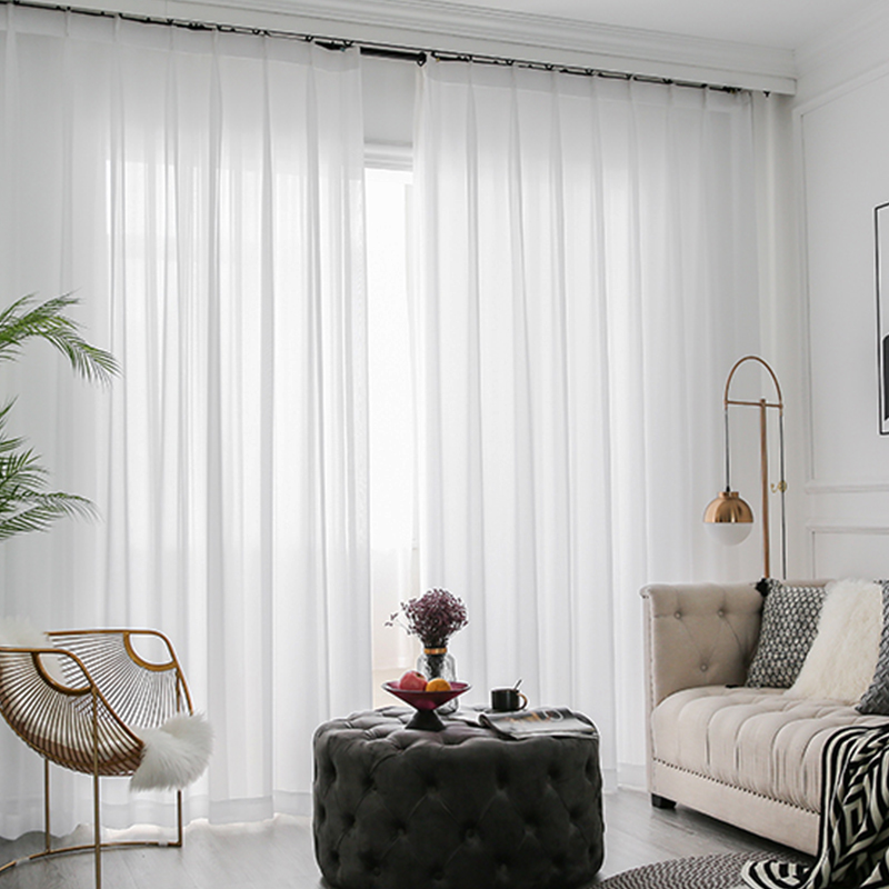 White Sheer Curtains For Livin - Linen Curtain Eyelet recension och pris