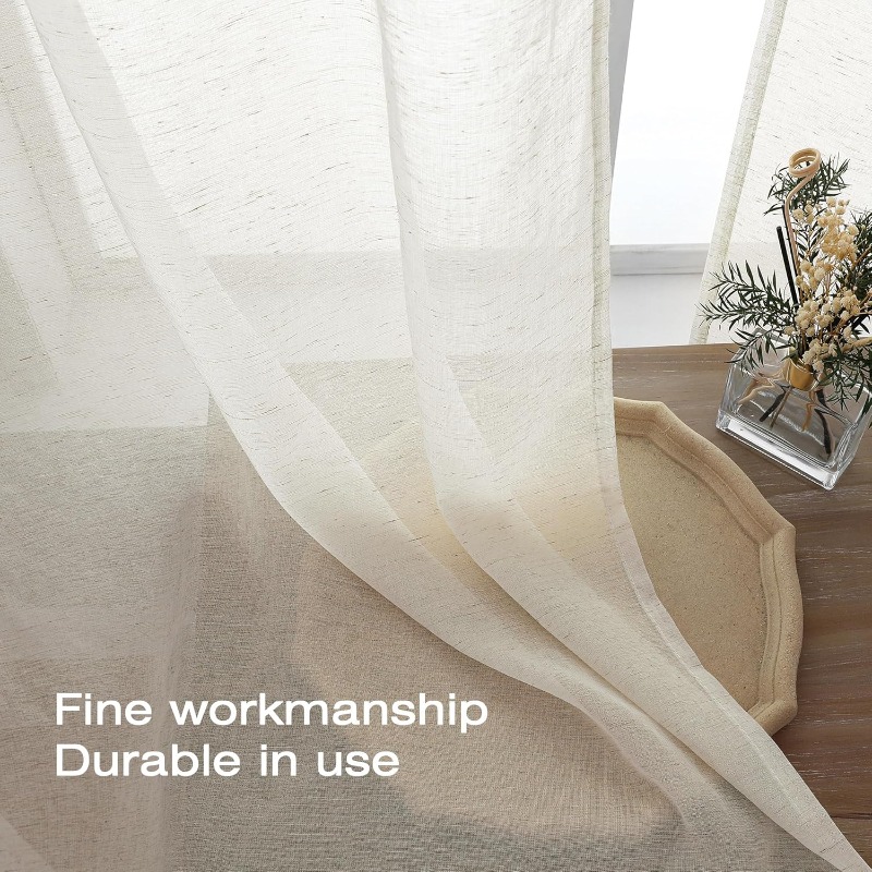 Linen Textured Tulle S Fold Sh - Linen Curtain Eyelet recension och pris