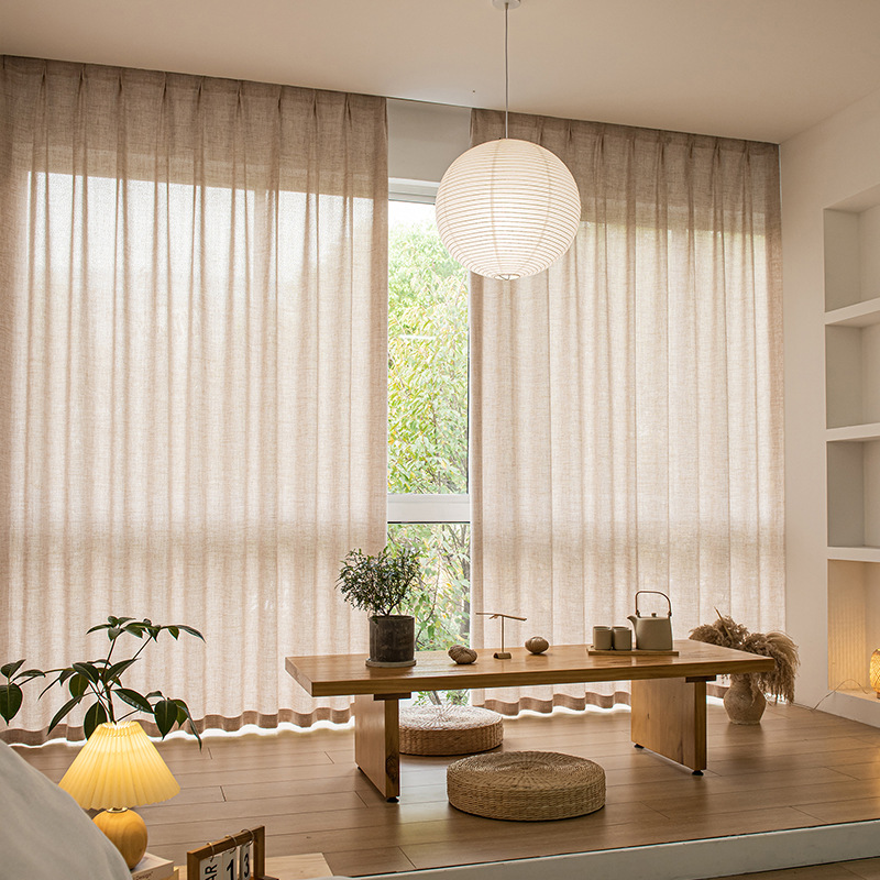 Extra Long 400cm Height Faux L - Linen Curtain Eyelet recension och pris