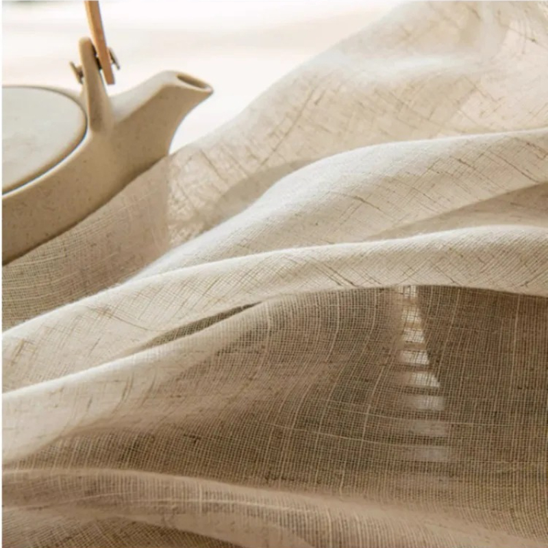 Custom Size White Tulle Beige  - Linen Curtain Eyelet recension och pris