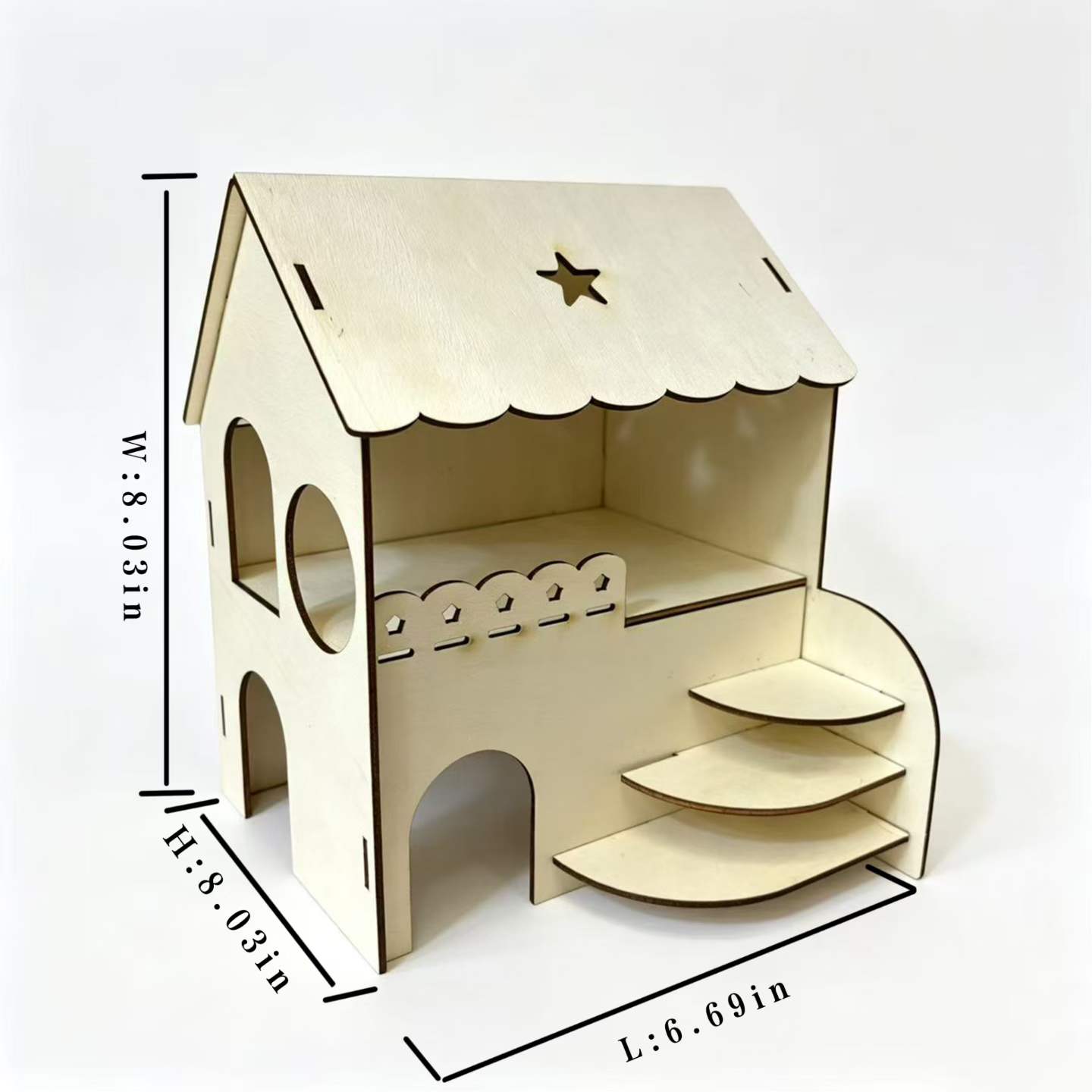 Hamster Two-Story Wooden Villa - Interior Design Gold recension och pris