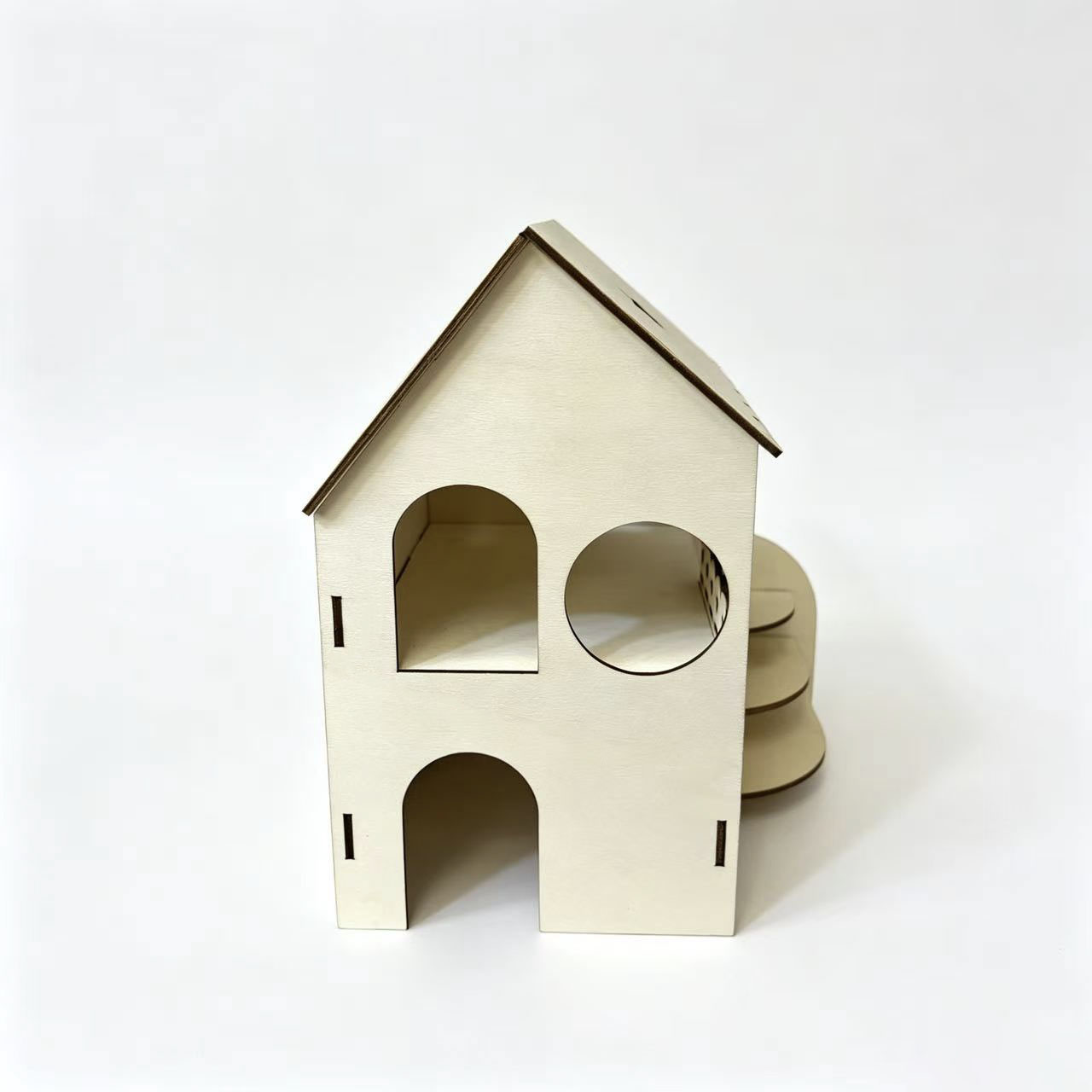 Hamster Two-Story Wooden Villa - Interior Design Gold recension och pris