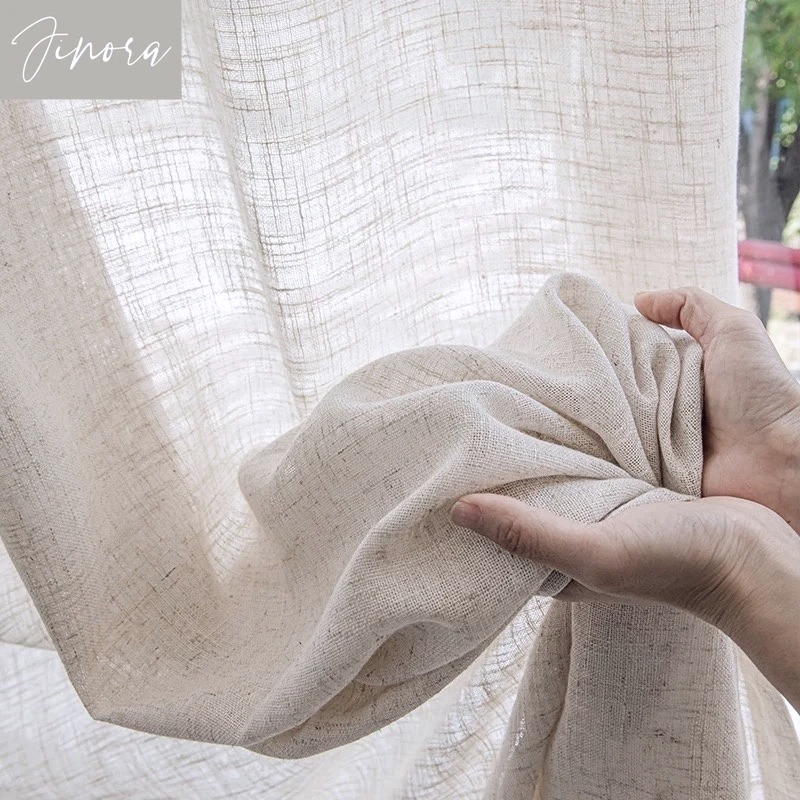Cotton and Linen Texture Trans - Linen Curtain Eyelet recension och pris