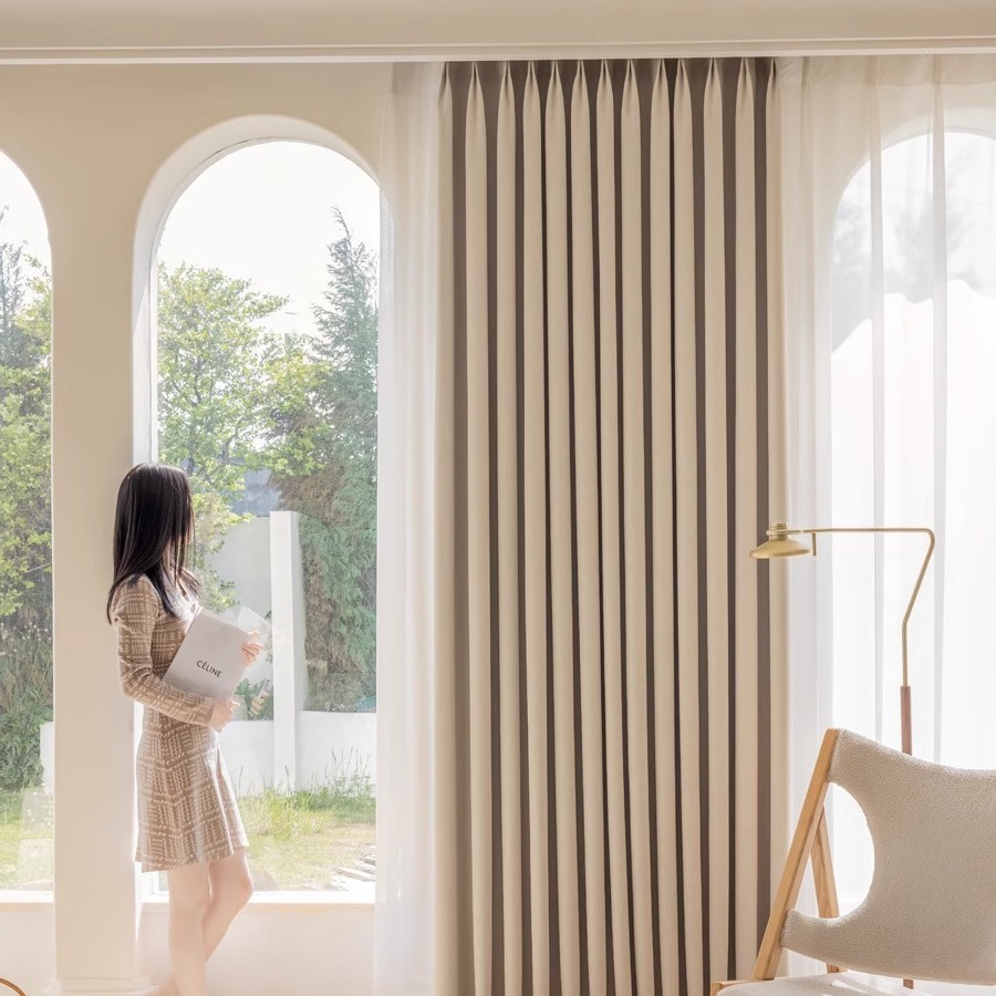 Cream Velvet Chenille Blackout - Linen Curtain Eyelet recension och pris