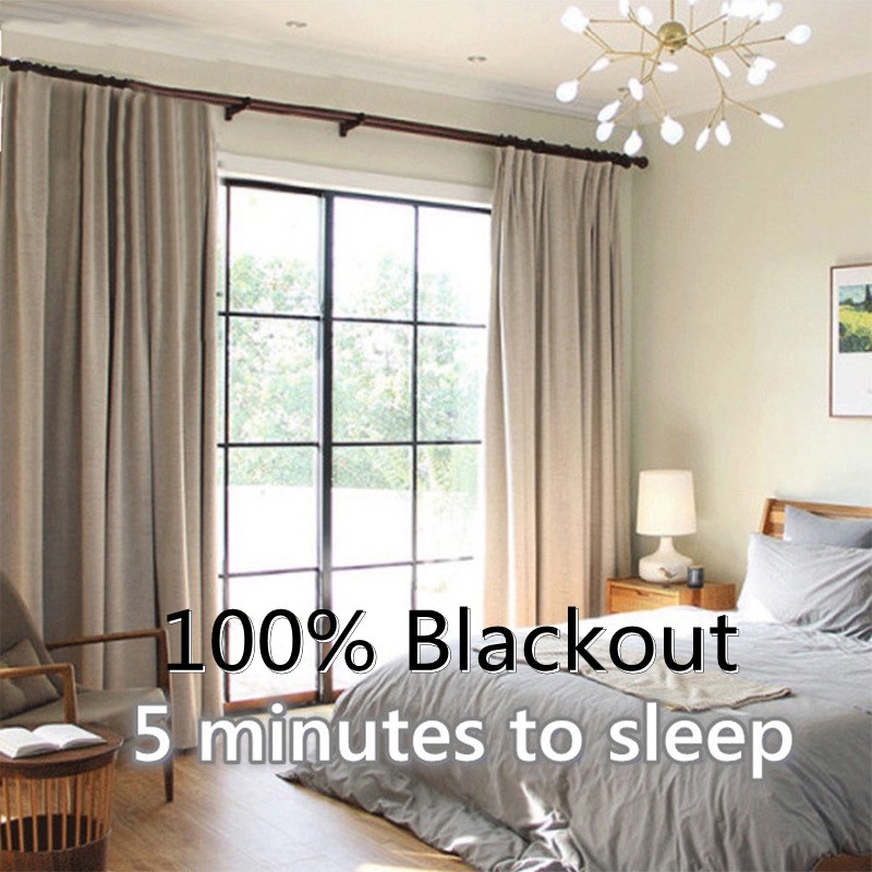 100% Blackout 310cm Height Bed - Linen Curtain Eyelet recension och pris