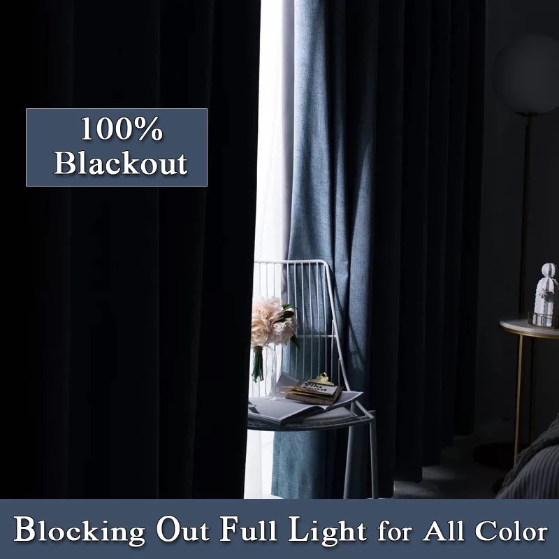 100% Blackout 310cm Height Bed - Linen Curtain Eyelet recension och pris