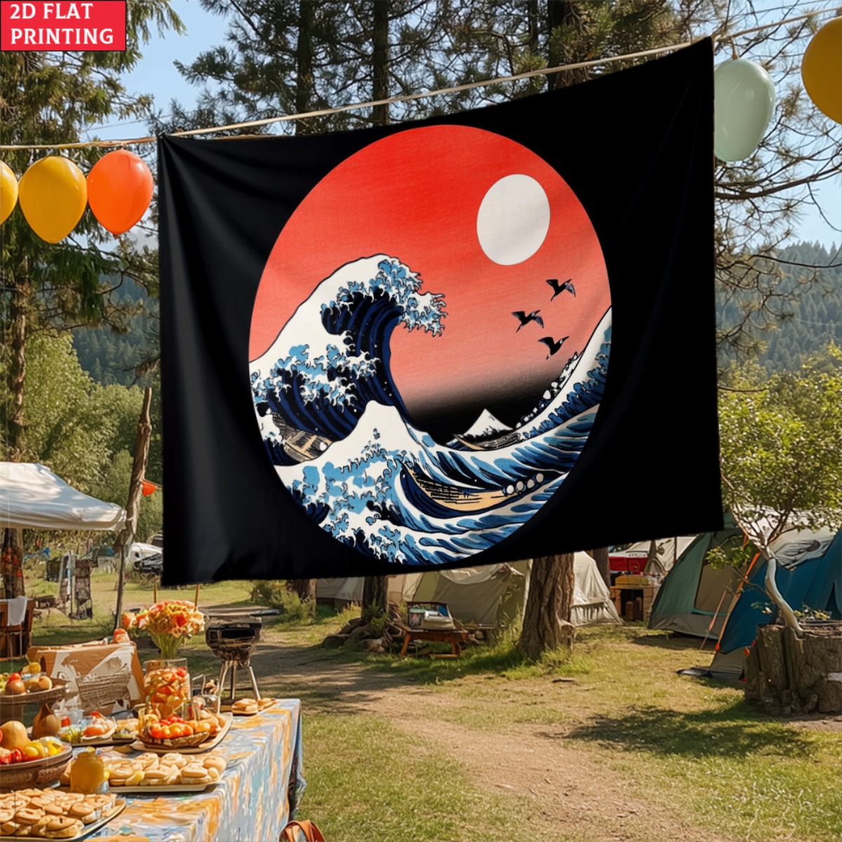 unframed Japanese Wave Sunset  - Interior Design Zen recension och pris